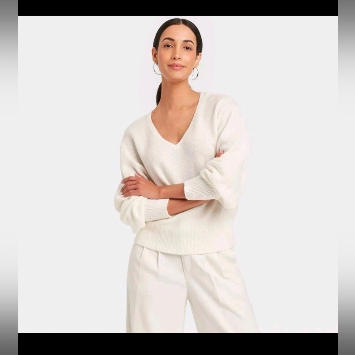A New Day Women's Cozy Knit V-Neck Pullover Sweater